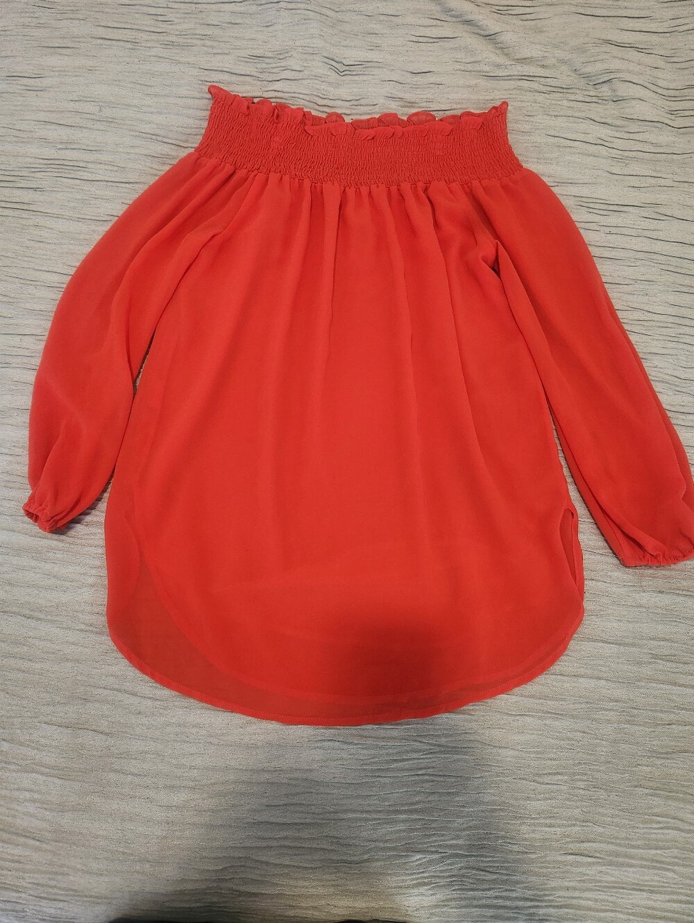 Off-Shoulder Red Women's Blouse